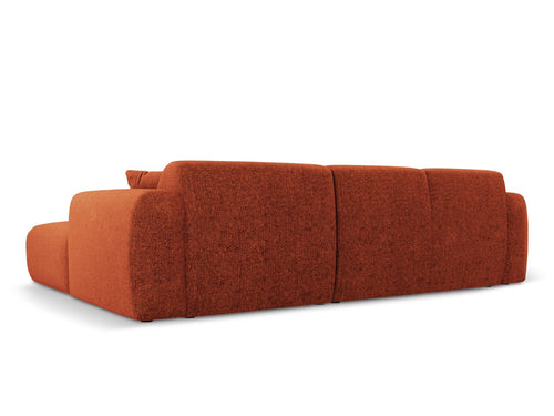Cosmopolitan Design linker hoekbank Nolio 4-zits, chenille, terracotta - 170x260x72cm