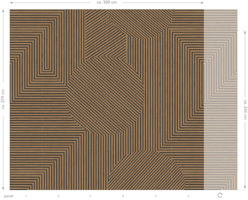 Origin Wallcoverings fotobehang 3D-houtmotief bruin - 300 x 279 cm - 357314 - vtwonen shop