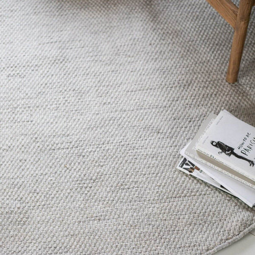 Interieur05 Vloerkleed Gerecycled Materiaal Rond Ciro Beige/wit - 220 x 220 cm