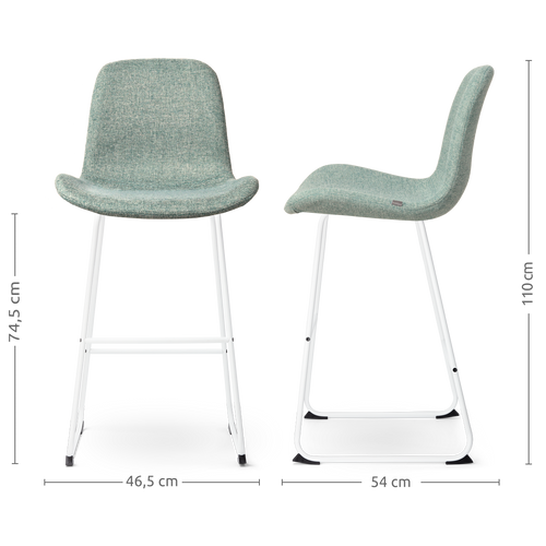 Nolon Nino-Fé Barkrukken Set van 2 - Zacht Groen - Wit - 75 cm - vtwonen shop