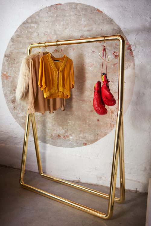 HKLIVING kledingrek met hangers Chubby – messing - vtwonen shop