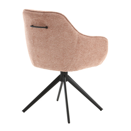 Livingfurn eetkamerstoel Thomas Brique - roze - stof - set van 2 - vtwonen shop