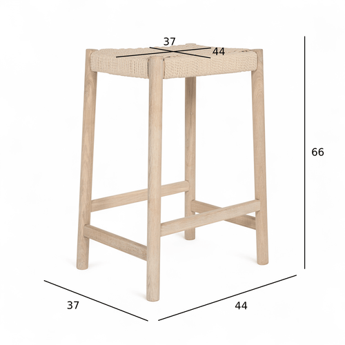 Furnhouse barkruk Ida - Witte olie - Set van 2