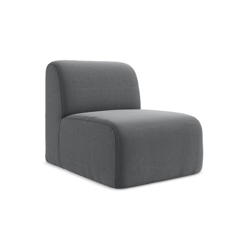 LaMiaSofa Bankmodule midden Cervo - velours - staal - 70x94x75