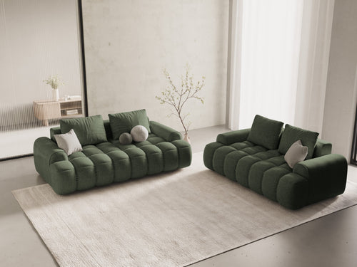 Cosmopolitan Design Bank Linz 2-zits, structurele stof donker olijfgroen - 100x175x84cm