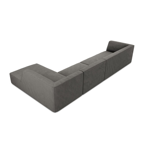 Cosmopolitan Design - Modulaire hoekbank rechts Siena 5-zits, ribfluwelen donkergrijs - 180x366x69cm