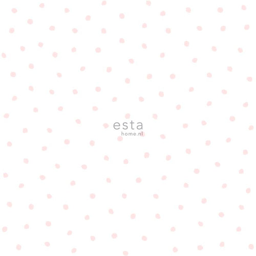 ESTAhome behang stippen licht roze en wit - 53 cm x 10.05 m - 138936