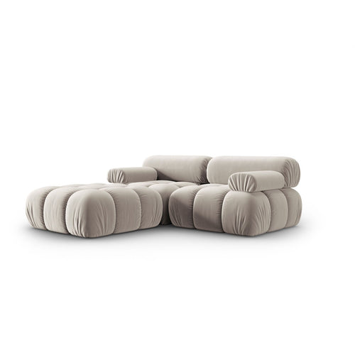 Cosmopolitan Design - Modulaire bank Cortina 3-zits, flueel donkerbeige - 188x188x70cm