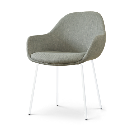 Nolon Nora-Mae Eetkamerstoel Saliegroen - Armleuning - Witte Poten