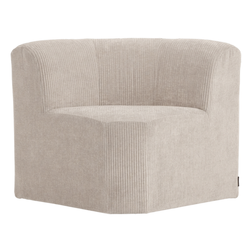 WOOOD eetbank hoek met rugleuning Mojo Base - Rib - Ecru - 83x80x80