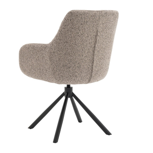 DÉJA Living Eetkamerstoel Noé - Taupe/Zwart - Draaibaar - Set van 2 - vtwonen shop