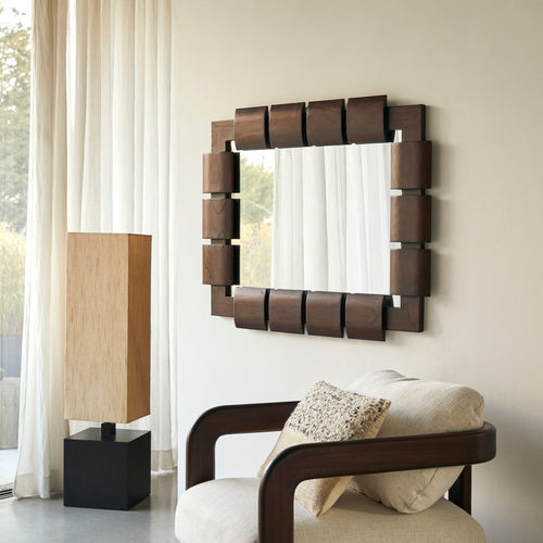 Tikamoon Spiegel in mindi 100 x 80 cm - Bruin - vtwonen shop