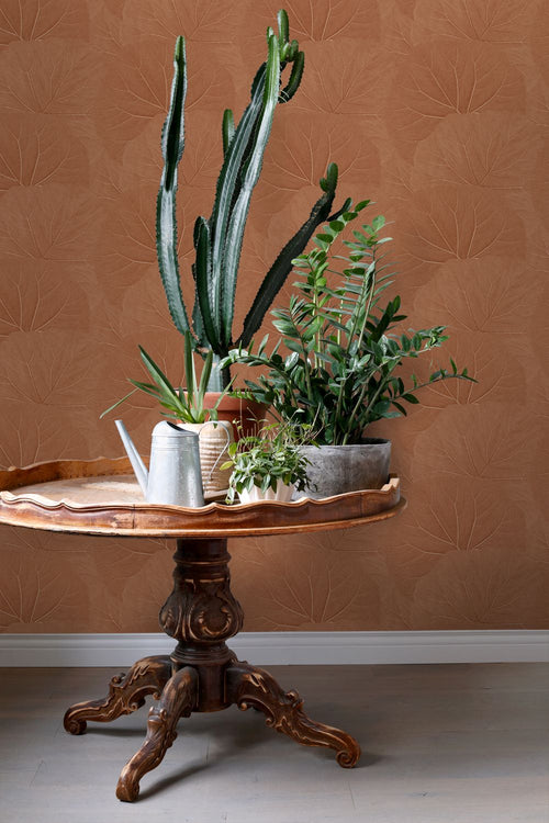 ESTAhome behang bladeren terracotta - 53 cm x 10.05 m - 139915