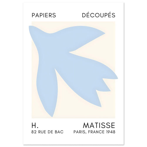 Artfulprints  Matisse – Shapes in the air light blue   poster A4 21x29.7 cm