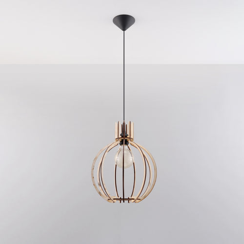Sollux Lighting Hanglamp ARANCIA natuurlijk hout - 28x17x100cm