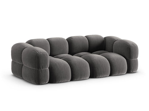 Cosmopolitan Design Bank Loretto 4-zits, flueel grijs - 100x250x68cm