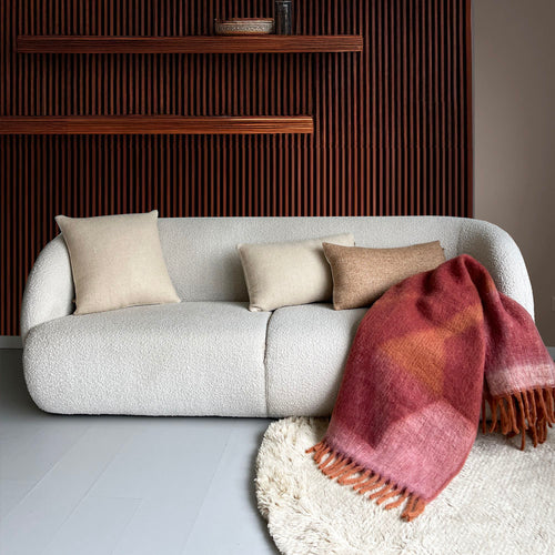 Malagoon kussen - beige dubbelzijdig - 35x60cm gerecycled wol