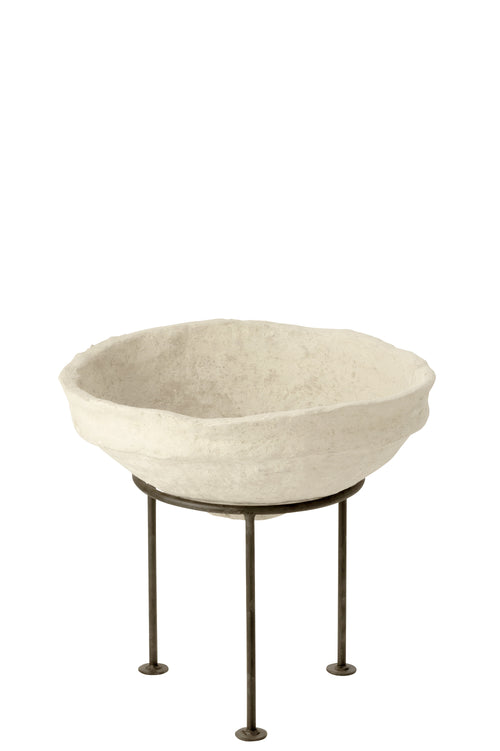 J-Line schaal Op Voet Chad - papier maché - wit - vtwonen shop