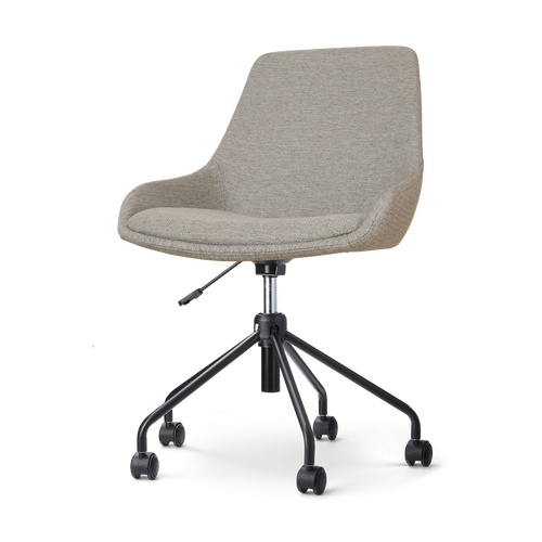 Nolon Nout-Isa Bureaustoel Warm Grijs - Stof - Zwart Onderstel - vtwonen shop
