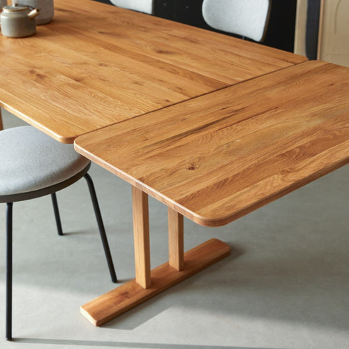 Tikamoon Uitschuifbare tafel in massief eikenhout 6-12 pers. - Naturel