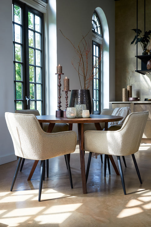 Light & Living eettafel QUENZA - Ø140x76cm - bruin