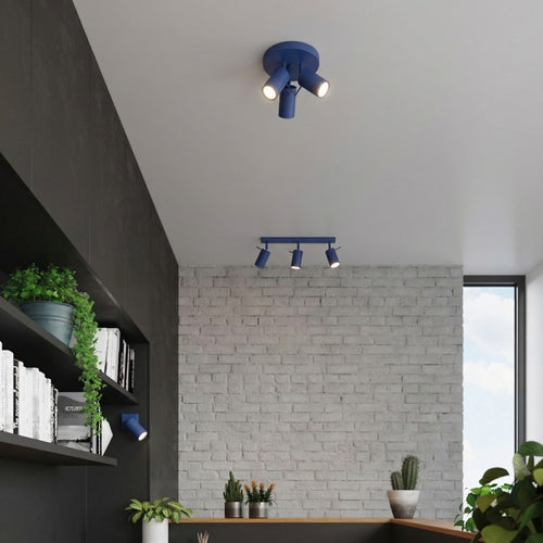 Sollux Lighting Plafondlamp RING 3P ultramarijn - 25,7x25,7x14,5cm