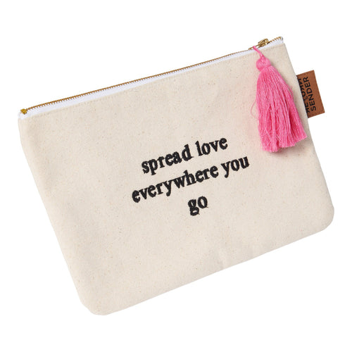 Return to Sender Canvas etui / clutch met geborduurde letters - vtwonen shop