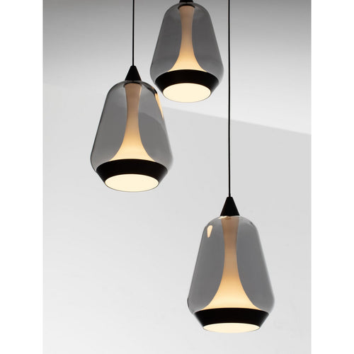 Nova Luce ALISH Hanglamp met clusterdesign, matzwart, rookkleurig, Triac dimbare LED 24W 990lm 3000K