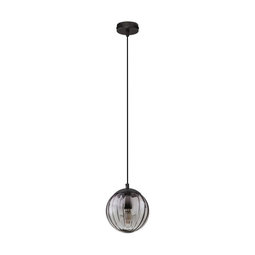 Nova Luce ABBACUS Bolvormige hanglamp voor plafond, rookkleurig, matzwart, E27-fitting, 1x12W
