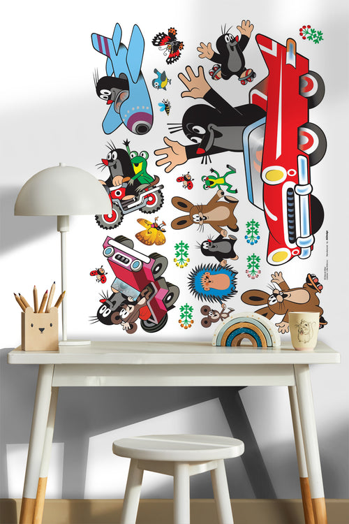 Sanders & Sanders muursticker Het Molletje zwart, rood en blauw - 85 x 65 cm - 600151