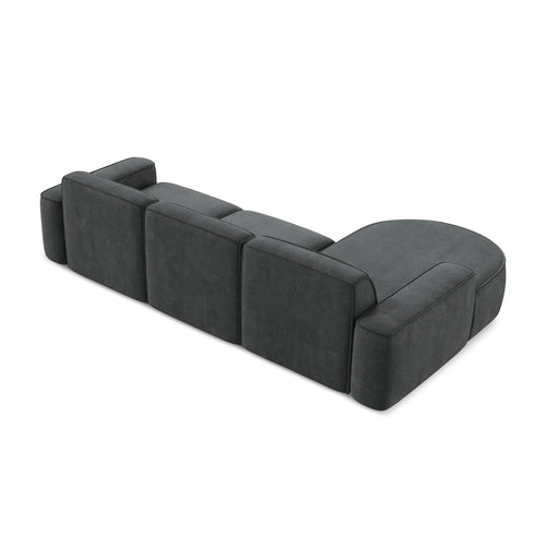 LaMiaSofa hoekbank links Melissa - chenille stof - donkergrijs - 284x166x70