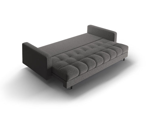 Cosmopolitan Design Slaapbank met opbergdoos Bali 3-zits, boucle donkergrijs - 84x222x105cm