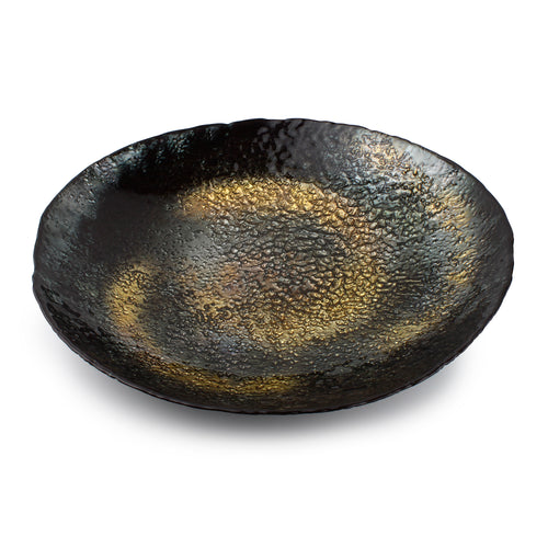 S|P Collection - Sierschaal 40xH7cm glas zwart/goud Cosmo