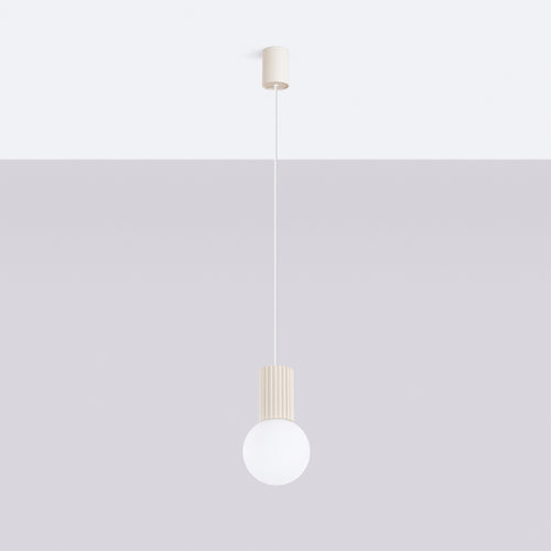 Sollux Lighting Hanglamp HALO 1 beige - 12x12x120cm