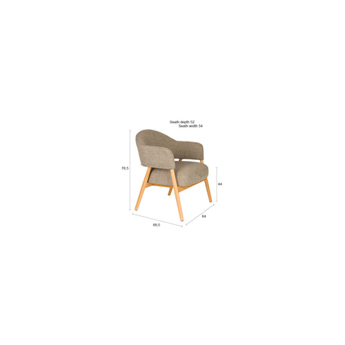 Housecraft Living Indy Fauteuil met armleuning Donker bruin/ donker Beige - vtwonen shop