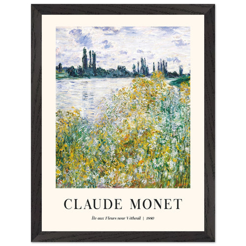 Artfulprints Poster met Lijst Claude Monet - Île aux fleurs near Vétheuil   - 30x40 cm - Groen