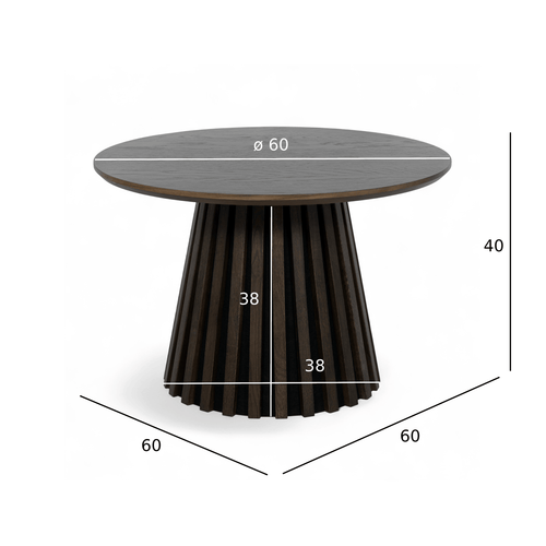 Furnhouse ronde salontafel Svendborg - Gerookt eikenhout - Ø 60 cm