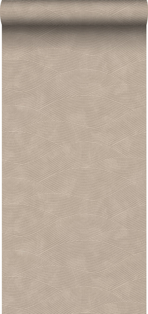 Borastapeter behang geweven structuur bruin - 53 cm x 10.05 m - 660341 - vtwonen shop