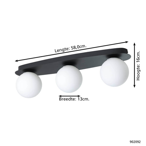 EGLO plafondlamp Castrovido - badkamer - zwart
