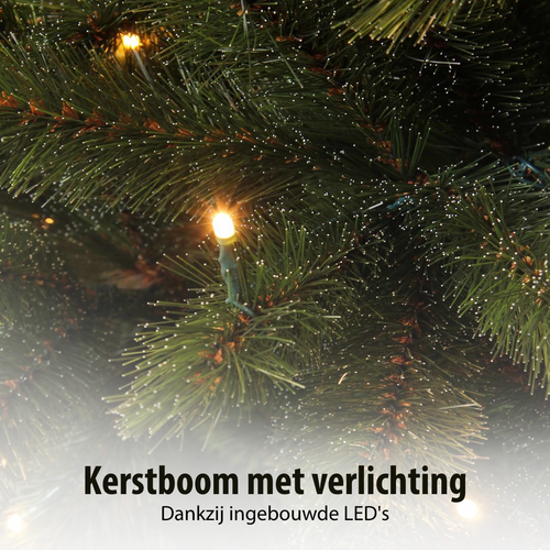 Triumph Tree Bristlecone Kunstkerstboom met LED Verlichting - Kunst Kerstboom H215 x Ø127 cm - Donkergroen