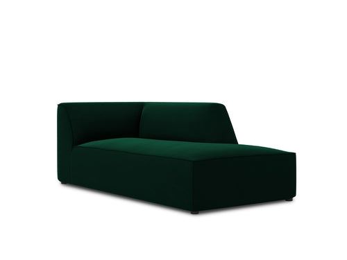 Micadoni rechter chaise longue Ruby flueel, flessengroen - 180x93x69cm