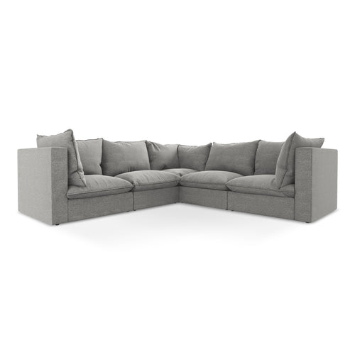 LaMiaSofa Modulaire hoekbank Ravenna - bouclé - lichtgrijs - 255x255x77