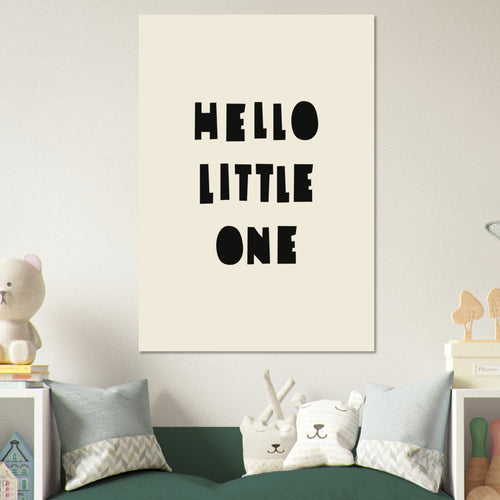 Artfulprints Poster Hello little one   - 70x100 cm - Zwart / Wit