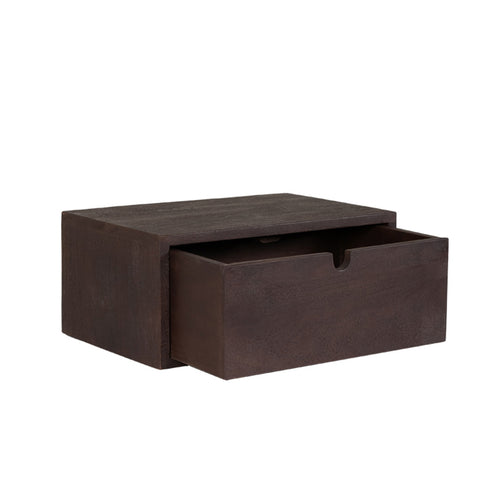 LABEL51 Nachtkastje Hover - Donkerbruin Hout - 45x30x20cm