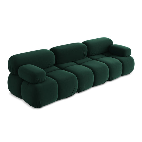 LaMiaSofa 3-zits bank Sanremo - velours - flessengroen - 285x96x70