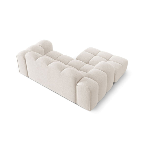 Cosmopolitan Design - Linker hoekbank Treno 2-zits, chenille lichtbeige - 164x180x70cm