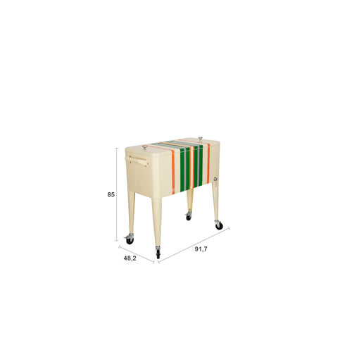 Zuiver Cooler Be Cool Koelbox/ Koelwagen Tuin Stripes Lemon - Meerkleurig