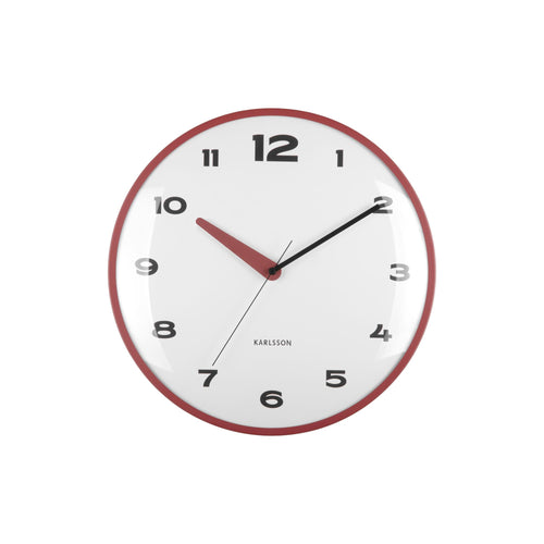 Karlsson wandklok Brisk Dome - rood - Ø40cm