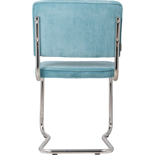 Zuiver Ridge Rib Kink Eetkamerstoelen Blauw - Set van 2 - vtwonen shop