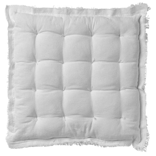 BURTO - stoelkussen 40x40 cm - gewassen katoen - Snow White - wit